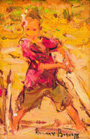 Adriaan Boshoff; Young Boy Playing Cricket