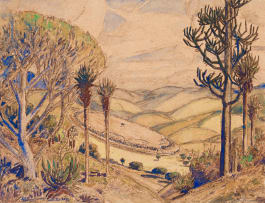 Jacob Hendrik Pierneef; Zululand Landscape with uMgungundlovu in the Distance