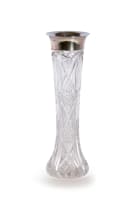 A German glass and silver-mounted vase, 20th century