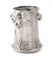 A German Art Nouveau pewter wine cooler, possibly WMF, early 20th century