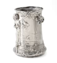 A German Art Nouveau pewter wine cooler, possibly WMF, early 20th century