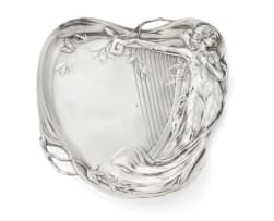 A German Art Nouveau silver-plated plaque, Württembergische Metallwarenfabrik, c.1903-1910