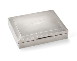 A George VI silver cigarette box, Harman Brothers, Birmingham, 1951
