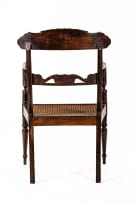 Four colonial style caned armchairs, 19th century