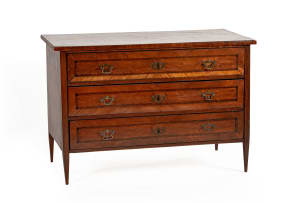 Italian walnut parquetry commode, 18th century