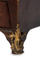 French Louis XV marble-topped, parquetry and ormolu-mounted commode, 18th century