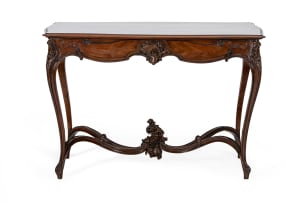 Louis XV style carved mahogany console table, 19th century