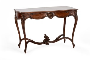 Louis XV style carved mahogany console table, 19th century