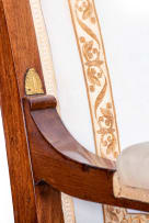 Set of four Empire style mahogany and ormolu-mounted upholstered armchairs, 20th century