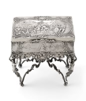 A George V silver box in the form of a table, Berthold Hermann Müller, London, 1911