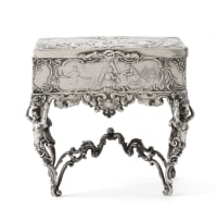 A George V silver box in the form of a table, Berthold Hermann Müller, London, 1911
