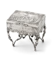 A George V silver box in the form of a table, Berthold Hermann Müller, London, 1911