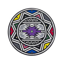 Esther Mahlangu; Ndebele Pattern in a Circle