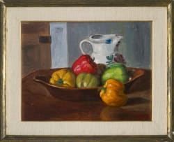 François Krige; Still Life with Peppers and Jug