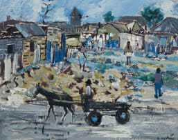 Ephraim Ngatane; Donkey and Cart on a Township Street
