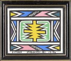 Esther Mahlangu; Untitled (Ndebele Pattern with Yellow Centre)