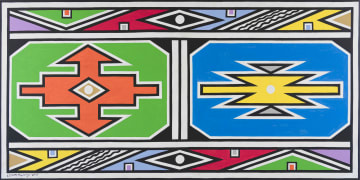 Esther Mahlangu; Untitled (Double Ndebele Pattern)