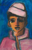 Carl Büchner; Boy Wearing a Pink Coat and Hat