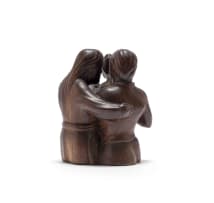 Laura Rautenbach; Two Figures Holding a Dog