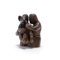 Laura Rautenbach; Two Figures Holding a Dog