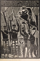 John Muafangejo; Kuanjama Wedding: The Two Brides Hold a Fan