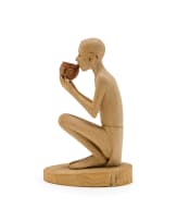 Julius Mfethe; Figure Drinking from a Vessel