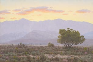Jan Ernst Abraham Volschenk; Sunset across a Mountain Range (Near Langvlei-Robertson)
