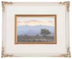 Jan Ernst Abraham Volschenk; Sunset across a Mountain Range (Near Langvlei-Robertson)