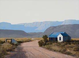 Peter Bonney; Road, Cottage and Distant Mountains