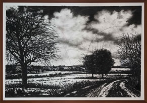 Phillemon Hlungwani; Untitled (Landscape with Trees and Road)