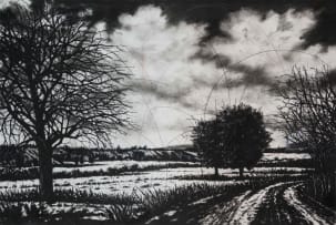Phillemon Hlungwani; Untitled (Landscape with Trees and Road)