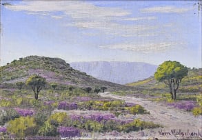 Vera Volschenk; Landscape with Mountains in the Distance