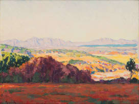Edward Roworth; Landscape with Mountains in the Distance
