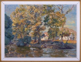 Siegfried Hahn; Landscape with Figures beneath Trees