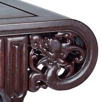 Chinese rosewood and carved console table, 20th century
