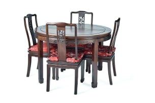 Chinese rosewood nine-piece dining suite, 20th century