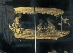 Chinese six-panel reversible folding screen, 20th century