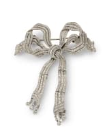 Diamond bow brooch