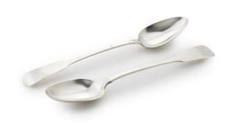 A pair of William IV silver ladles, Joseph Hicks, Exeter, 1832