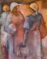 Amos Langdown; Two Figures with a Chicken