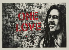 Mr Brainwash; Happy Birthday Bob Marley - One Love (Red)