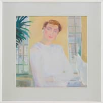 Wendy Anziska; Portrait of a Woman with a White Cat