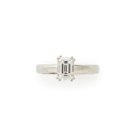 Emerald-cut solitaire diamond