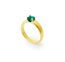 Emerald solitaire ring