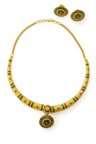 Reversible Indian gold necklace and earrings