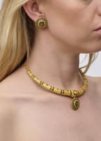 Reversible Indian gold necklace and earrings