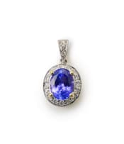 Tanzanite and diamond pendant