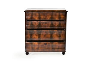Biedermeier flame mahogany chest of drawers, c.1830