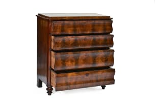 Biedermeier flame mahogany chest of drawers, c.1830