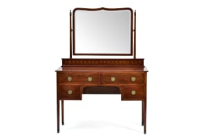 Georgian style mahogany dressing table with mirror, late 19th century
